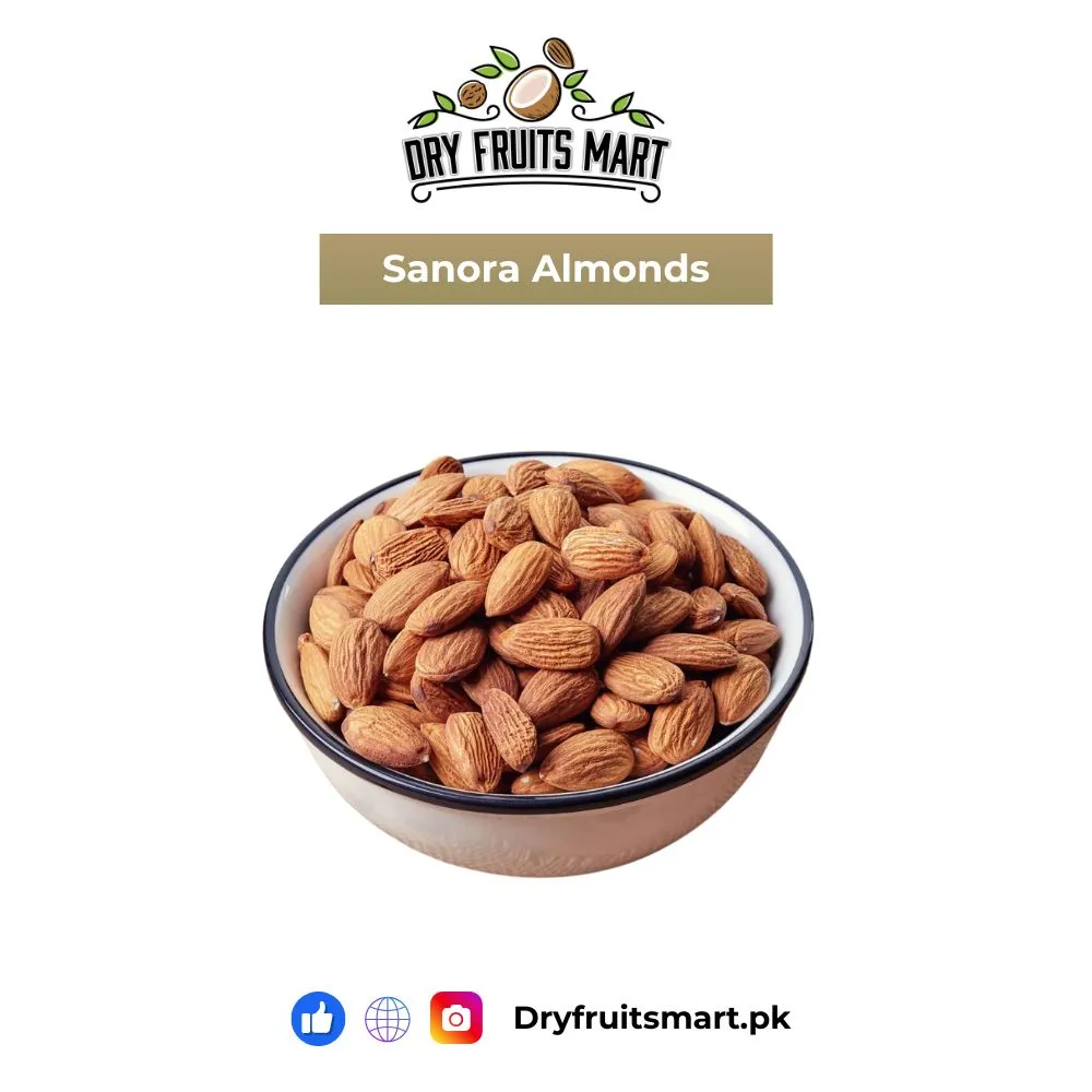 A premium variety of Sanora Almonds (Sanora Badam Giri) with smooth texture and excellent quality.